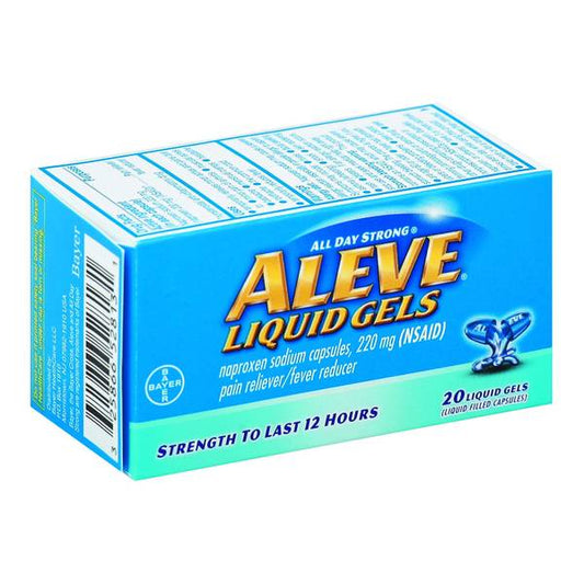 Aleve Liquid Gel 20 Count; 12 Each; 1 Per Box; 3 Per Case