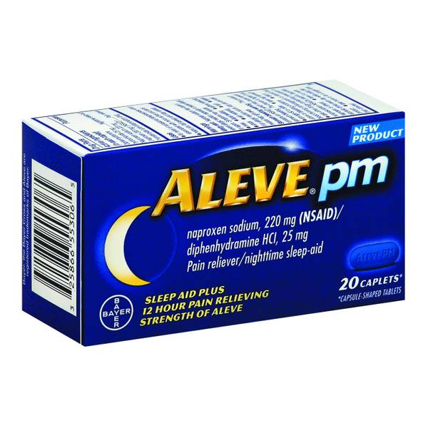 Aleve 20 Count Nighttime Caplets; 20 Piece; 3 Per Box; 12 Per Case