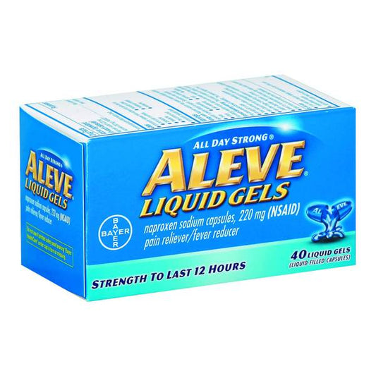 Aleve Liquid Gel 50 Count; 50 Piece; 3 Per Box; 8 Per Case