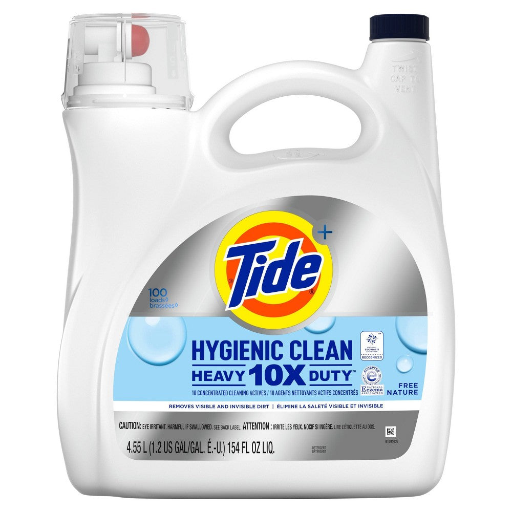 Tide Base Laundry Detergent Liquid Low Suds Scent Free Handle Hygienic Clean; 4.55 Liter; 4 Per Case