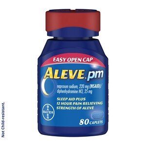 Aleve 80 Count Nighttime With Easy Open; 80 Piece; 3 Per Box; 8 Per Case