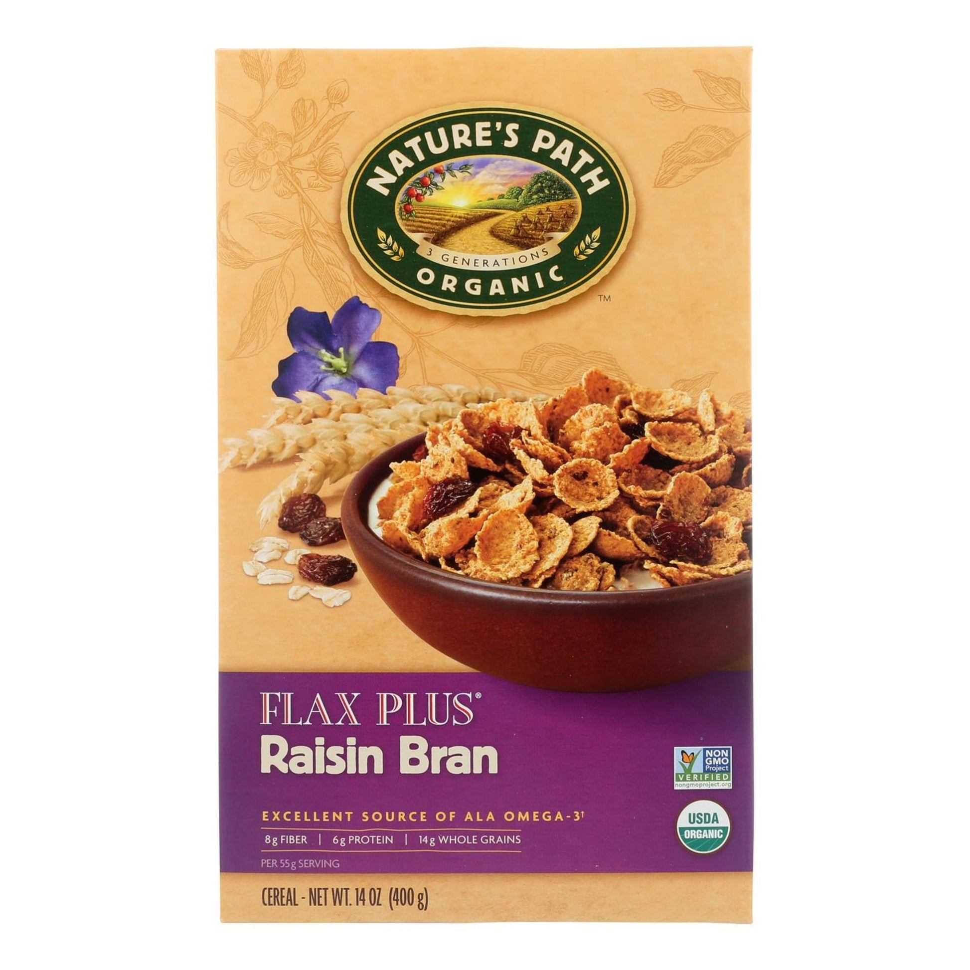 Nature's Path Flax Plus Raisin Bran; 14 Ounces; 12 Per Case - High Mart Wholesale