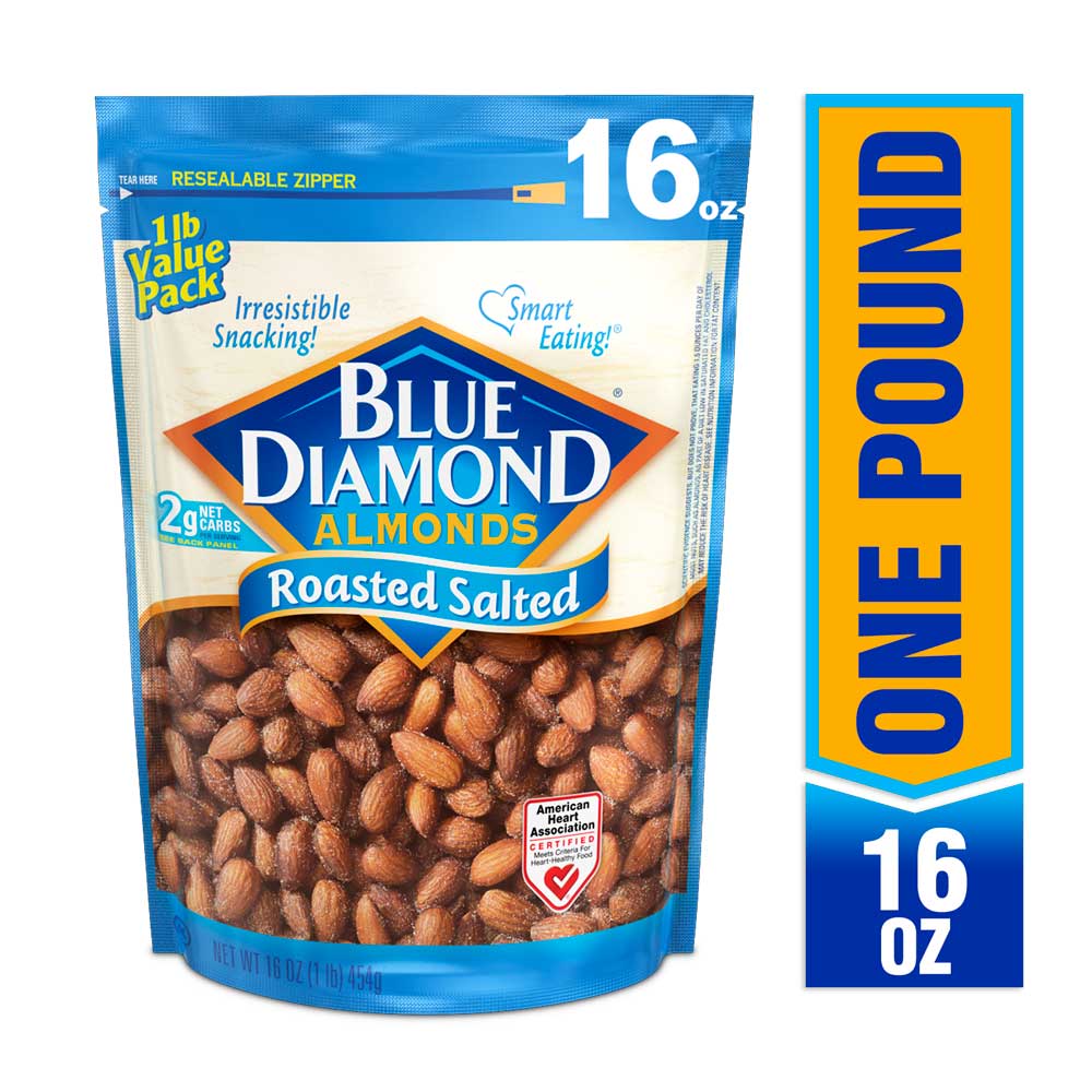 Blue Diamond Almonds Roasted & Salted 16Oz; 16 Ounces; 6 Per Case - High Mart Wholesale