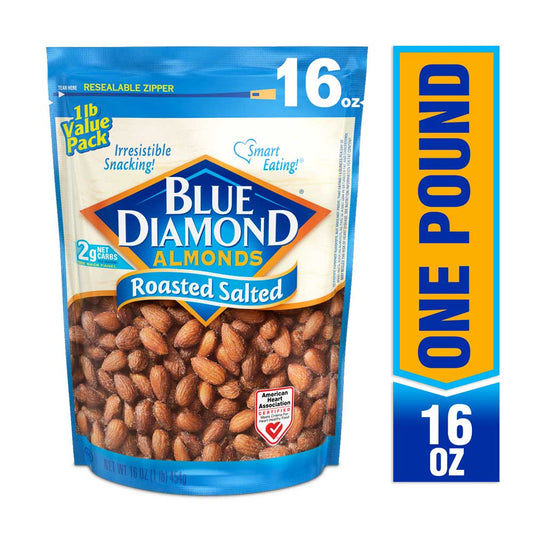 Blue Diamond Almonds Roasted & Salted 16Oz; 16 Ounces; 6 Per Case - High Mart Wholesale