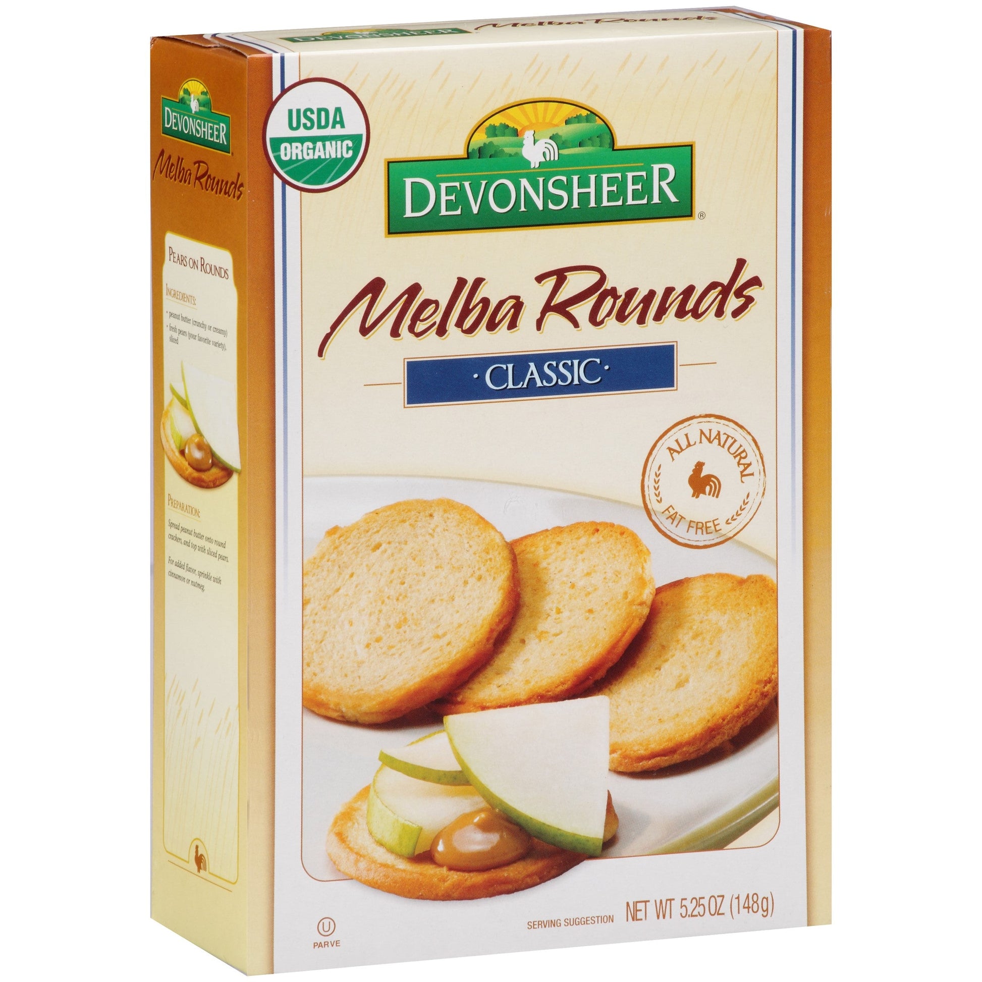 Devonsheer Melba Round Organic Plain; 5.25 Ounce; 12 Per Case - High Mart Wholesale