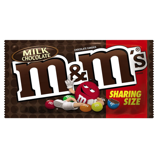 M&M's Milk Chocolate Share Size; 3.14 Ounces; 24 Per Box; 6 Per Case