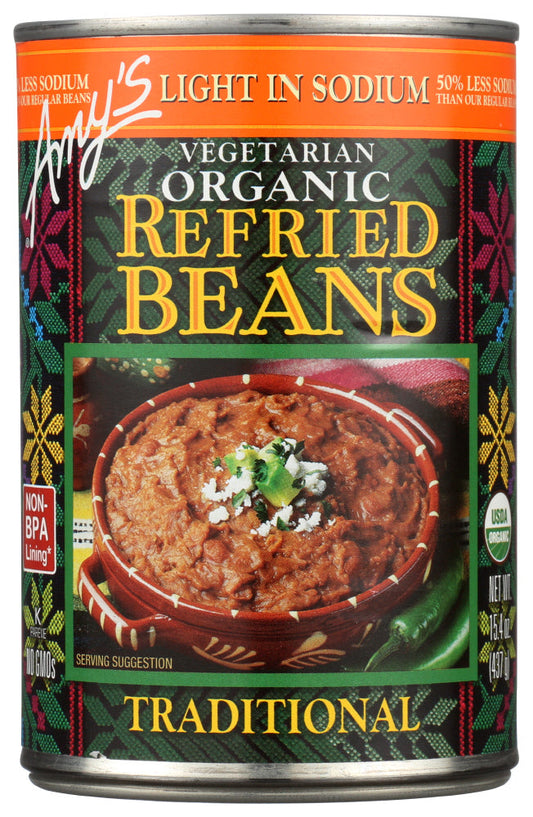 Amy's Refried Beans Traditional Organic Lite Sodium; 15.4 Ounces; 12 Per Case - High Mart Wholesale