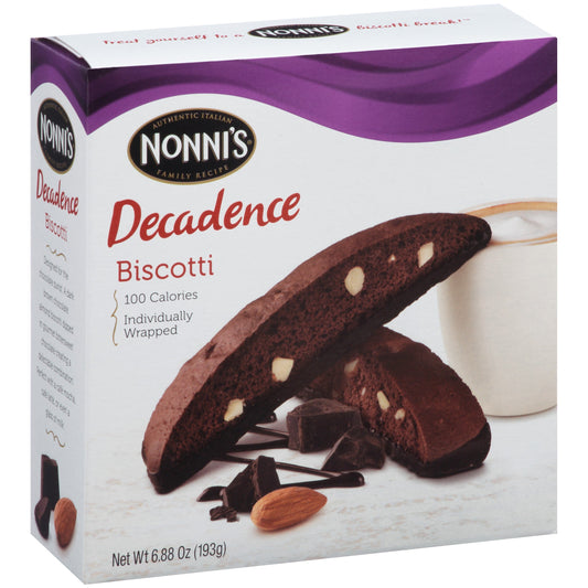 Nonni's Food Company Dark Chocolate Almond Biscotti Cookies; 6.88 Ounce; 6 Per Case - High Mart Wholesale