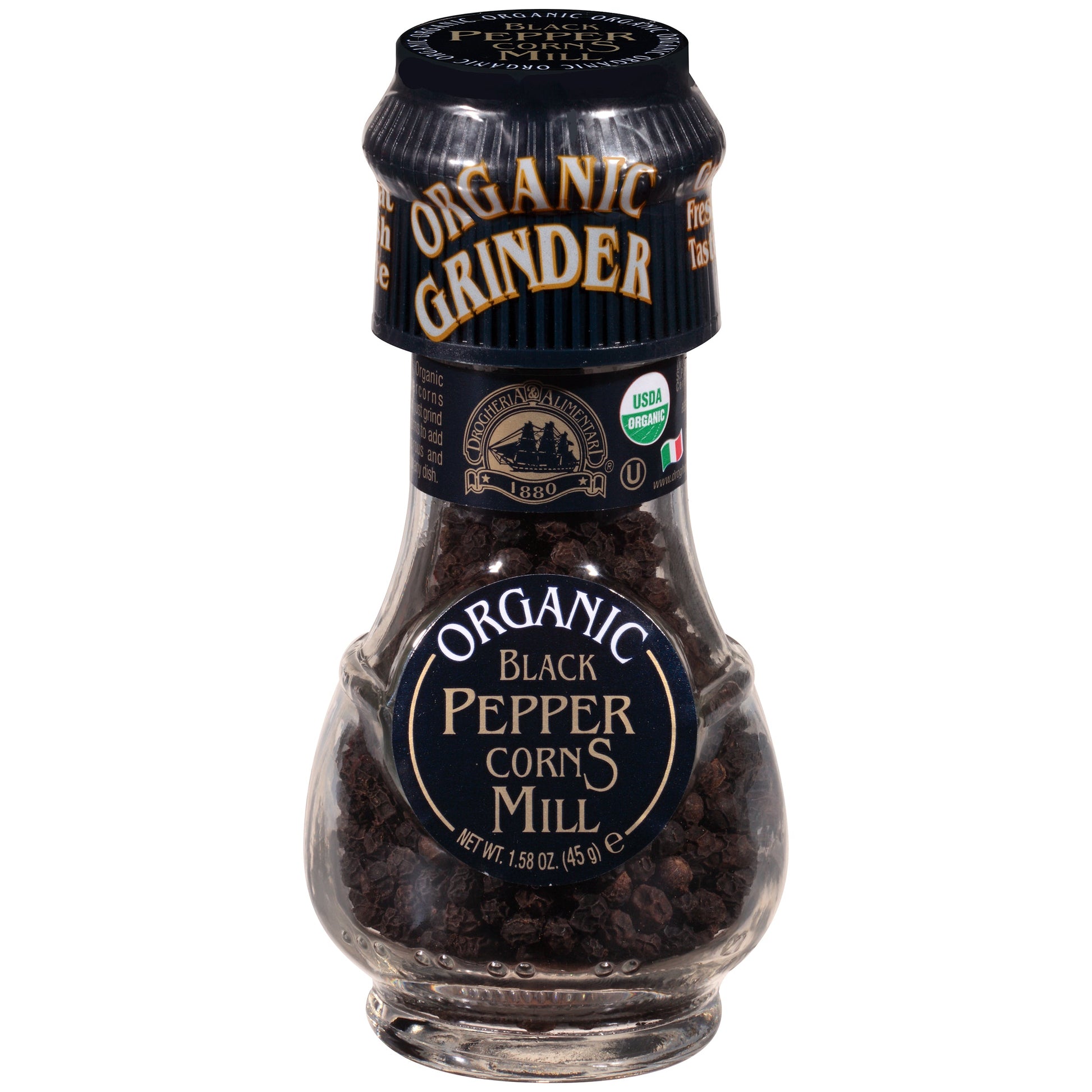 Drogheria & Alimentari Organic Black Peppercorns; 1.59 Ounce; 6 Per Box; 12 Per Case - High Mart Wholesale