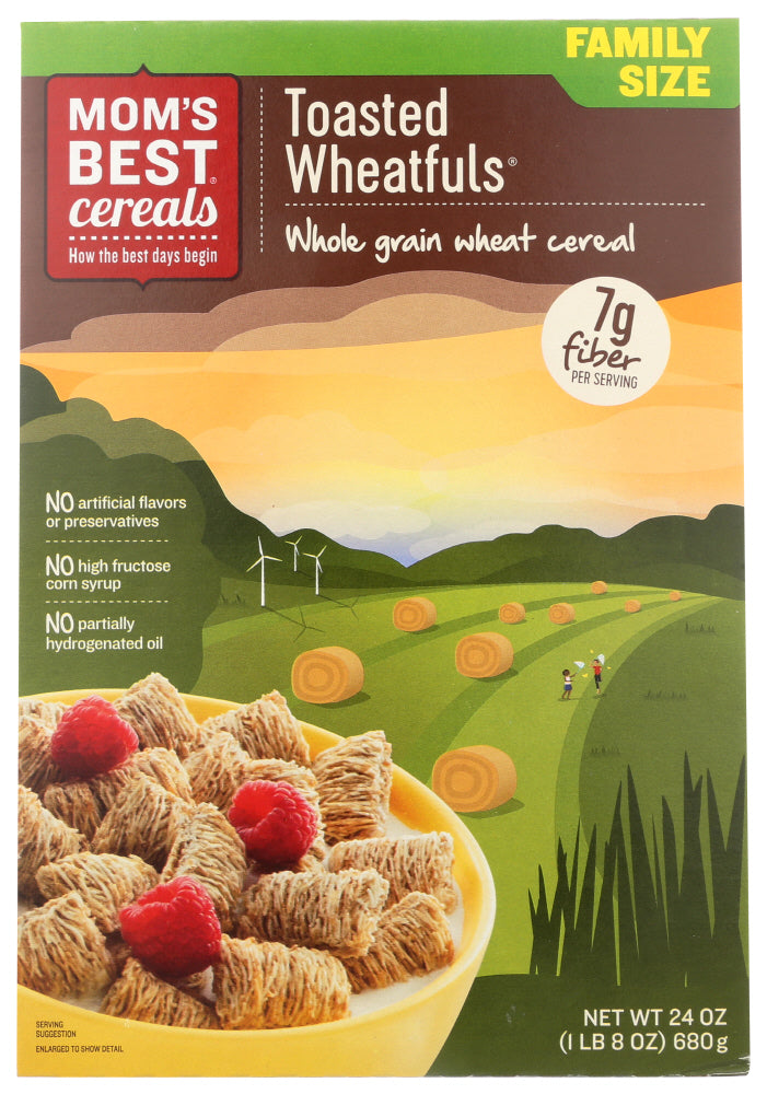 Malt O Meal Mom's Best Cereals Family Size Toasted Wheatfuls Cereal; 24 Ounces; 12 Per Case - High Mart Wholesale