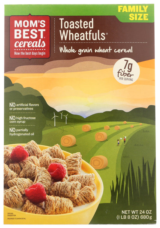 Malt O Meal Mom's Best Cereals Family Size Toasted Wheatfuls Cereal; 24 Ounces; 12 Per Case - High Mart Wholesale