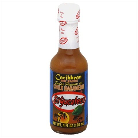 El Yucateco Caribbean Chile Habanero Hot Sauce Bottle; 4 Fluid Ounce; 12 Per Case - High Mart Wholesale