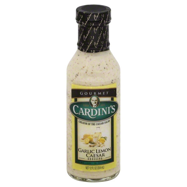 Cardini's Garlic Lemon Caesar Dressing Bottle; 12 Fluid Ounce; 6 Per Case - High Mart Wholesale