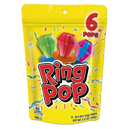 Bazooka Ring Pop; 3 Ounce; 6 Per Case