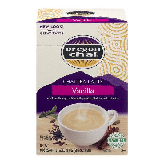 Oregon Chai Vanilla Chai Tea Latte Mix; 8 Count; 6 Per Case - High Mart Wholesale