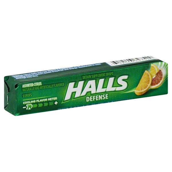 Halls Vitamin C Assorted Citrus Defense; 9 Count; 20 Per Box; 24 Per Case - High Mart Wholesale