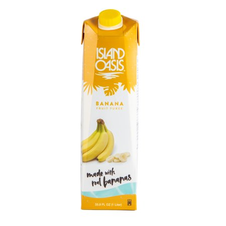 Island Oasis Aseptic Banana Frozen Drink And Smoothie Cocktail Mixer; 1 Liter; 12 Per Case