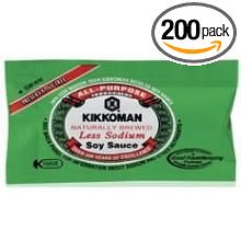 Kikkoman Less Sodium Preservative Free Soy Sauce Single Serve; 6 Milliliter; 200 Per Case - High Mart Wholesale