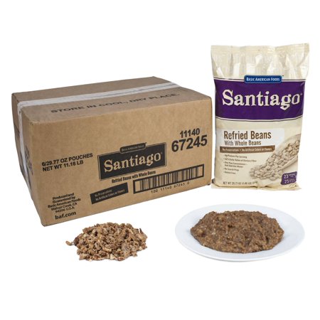 Baf Santiago Refried Beans Santiago Whole Pouch; 29.77 Ounces; 6 Per Case