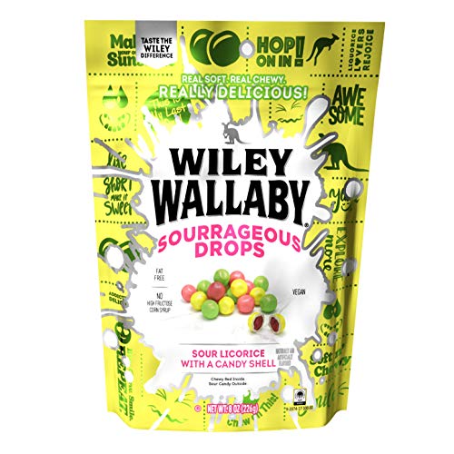 Wiley Wallaby Sourrageous Licorice Drops; 8 Ounces; 10 Per Case