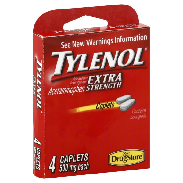 Tylenol Extra Strength; 4 Count; 6 Per Box; 96 Per Case - High Mart Wholesale