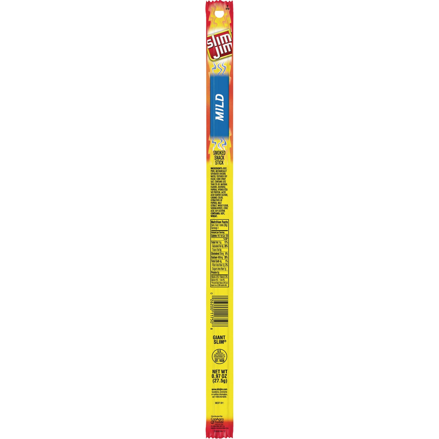 Slim Jim Giant Mild Snack Sticks; 0.97 Ounces; 24 Per Box; 6 Per Case