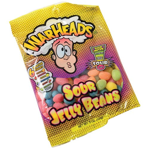 Warheads Sour Jelly Beans Peg Bag; 5 Ounces; 12 Per Case