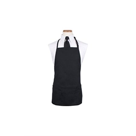 Chef's Line Bib Chef Black Three Pocket Apron; 12 Each; 1 Per Case