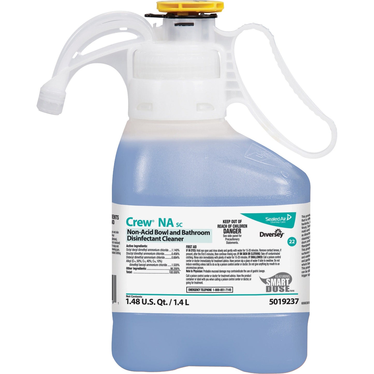 Crew Non-Acidic Bowl & Bathroom Disinfectant Cleaner; 1.4 Liter; 2 Per Case - High Mart Wholesale