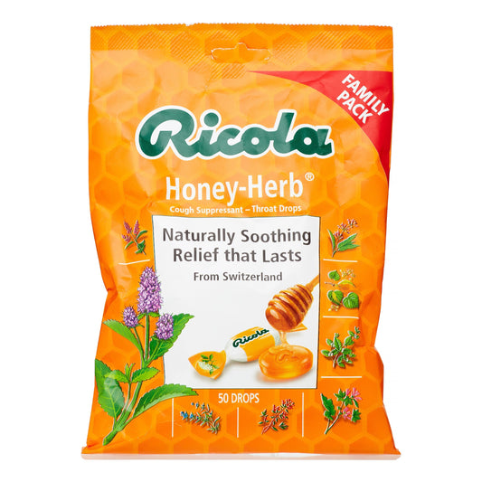 Ricola Honey-Herbed Cough Drop Bags; 45 Count; 6 Per Box; 6 Per Case