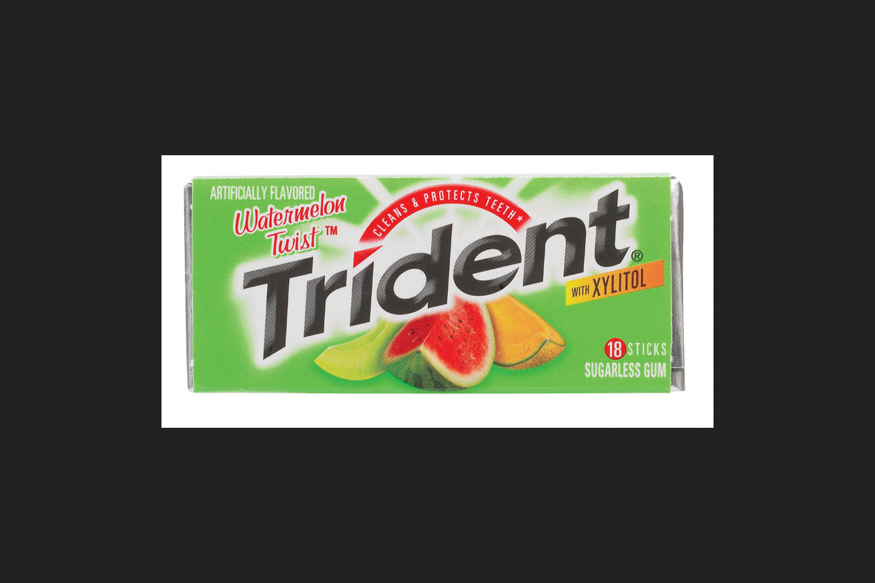 Trident Sugar Free Watermelon Twist Gum; 14 Count; 12 Per Box; 12 Per Case