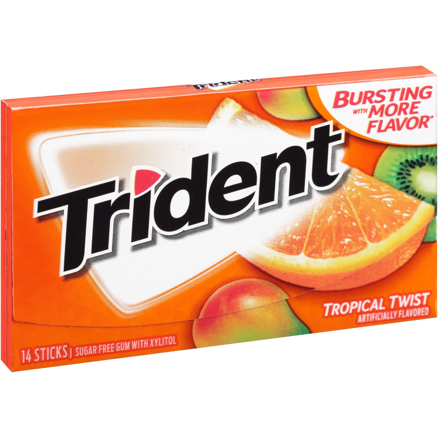 Trident Sugar Free Tropical Twist Gum; 14 Count; 12 Per Box; 12 Per Case