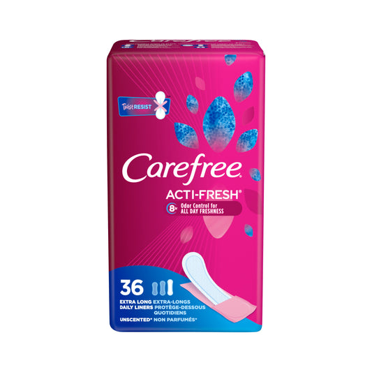 Carefree Pantiliner Extra Long Unscented; 36 Count; 8 Per Case