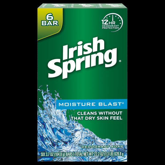 Irish Spring Bar Soap Moisture Blast 6 Bar; 22.5 Ounces; 12 Per Case