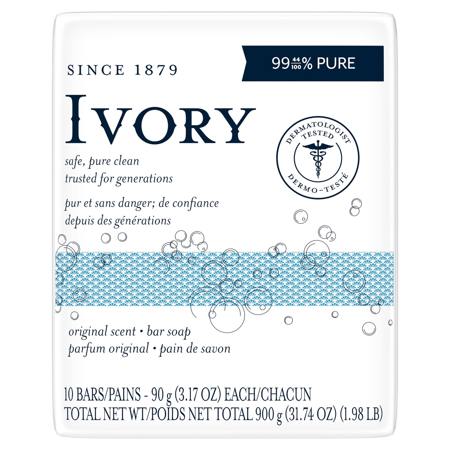 Ivory Bar Soap; 900 Gram; 12 Per Case