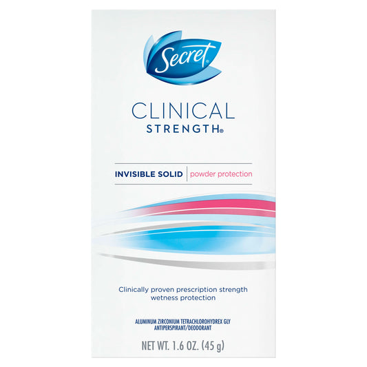 Secret Deodorant Clinical Strength Invisible Solid; 1.6 Ounces; 3 Per Box; 4 Per Case