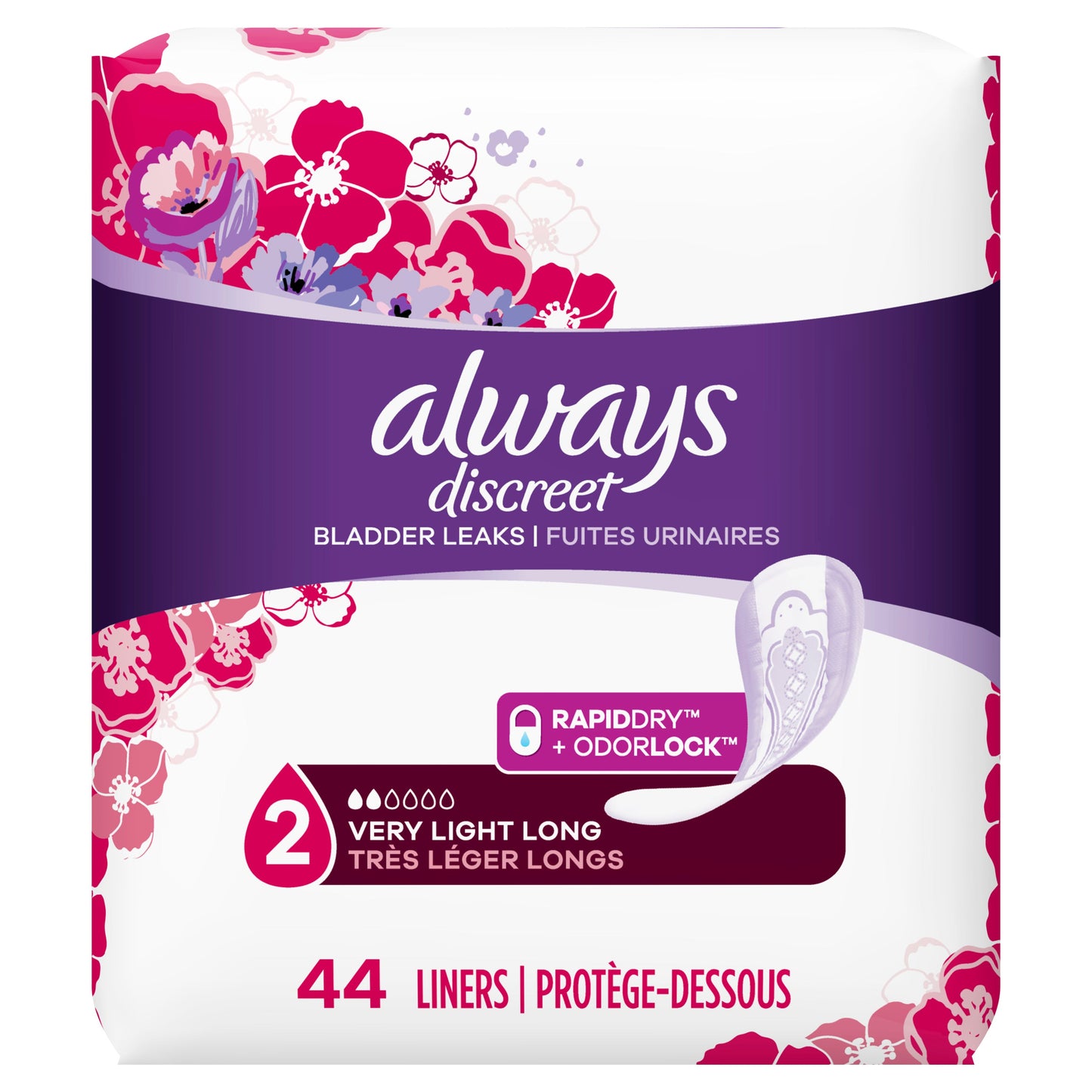 Always Pad Light Long; 44 Count; 3 Per Case