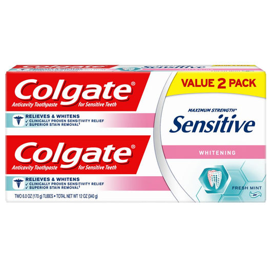 Colgate Toothpaste Sensitive Plus Whitening Twin Pack; 6 Ounce; 6 Per Box; 2 Per Case