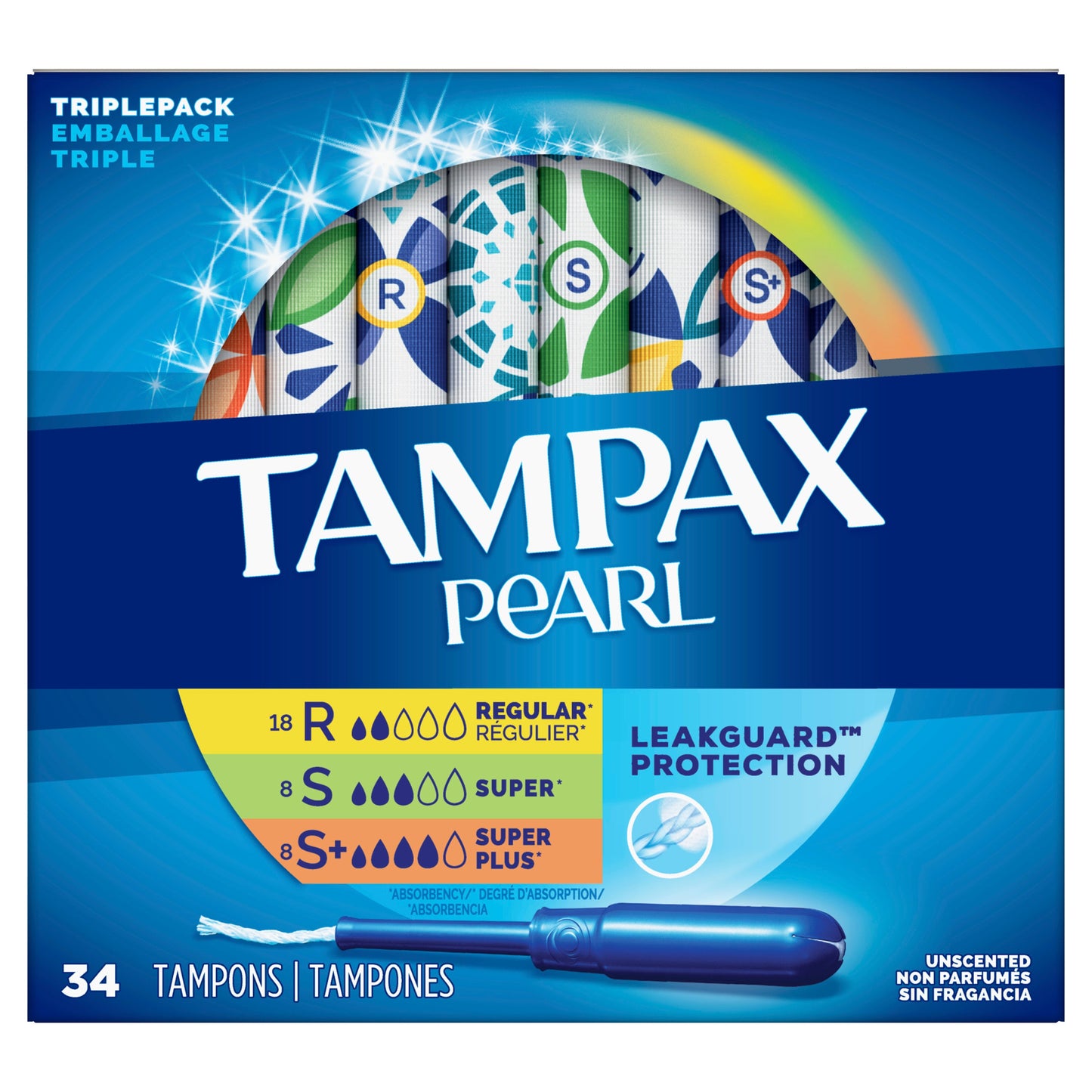 Tampax Tampons Mixed 6 36 Count; 34 Count; 6 Per Case