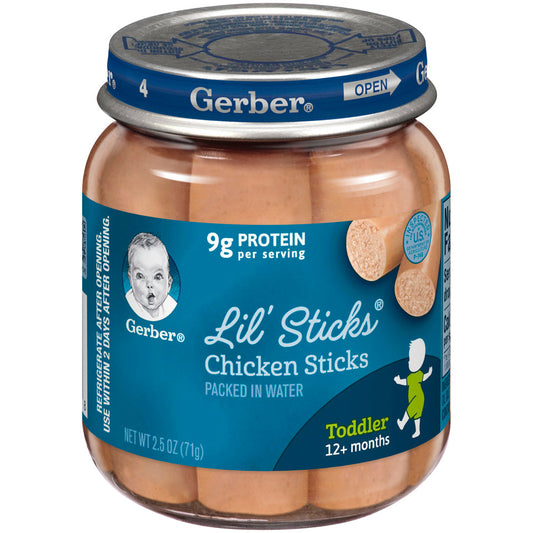 Gerber Mealtime For Baby Chicken Lil Sticks Jar With No Nitrates; 2.5 Ounce; 10 Per Case