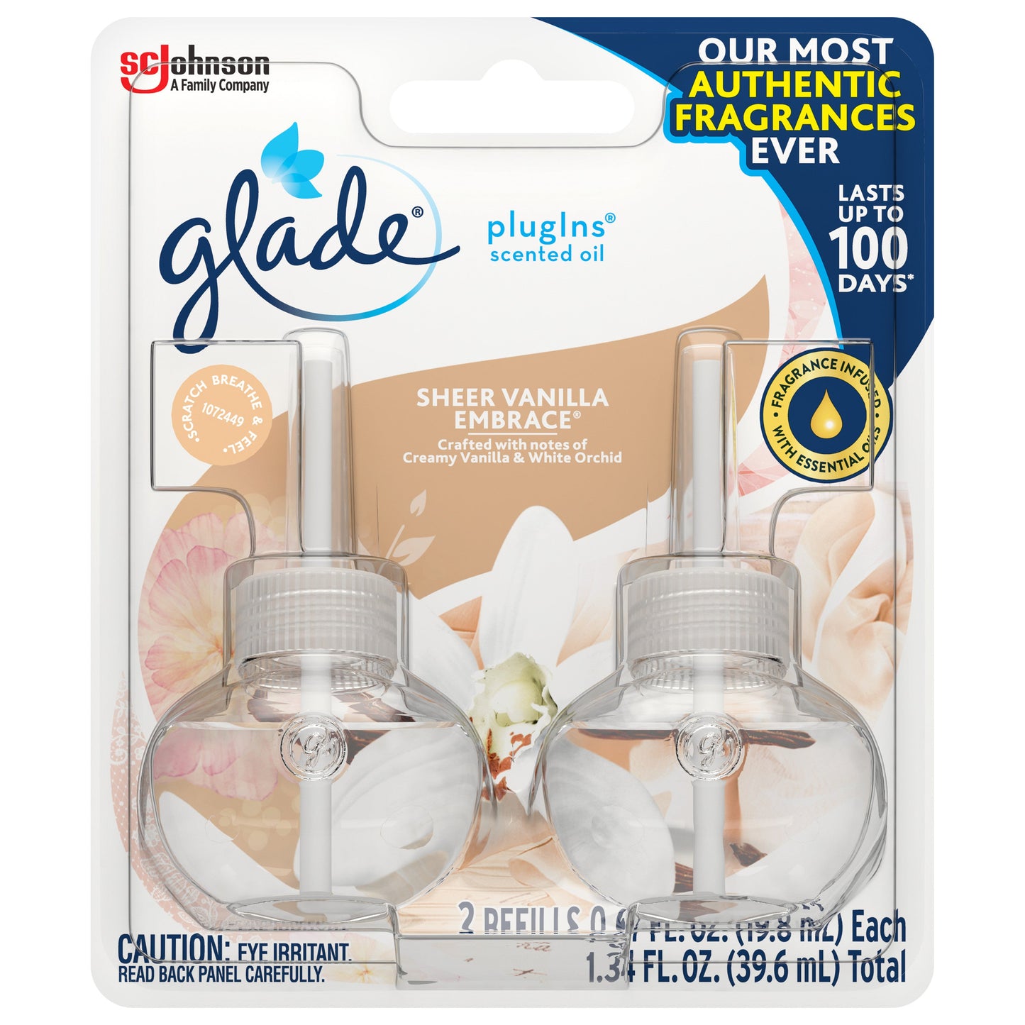 Glade Plug-In Scented Oil Refill Sheer Vanilla Embrace; 1.34 Fluid Ounce; 6 Per Case - High Mart Wholesale