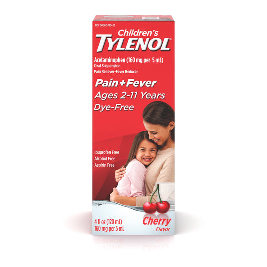 Tylenol Children's Tylenol Children's Dye Free Oral Suspension Cherry; 4 Fluid Ounces; 3 Per Box; 12 Per Case