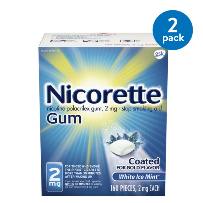 Nicorette Gum White Ice Mint; 160 Each; 6 Per Case - High Mart Wholesale
