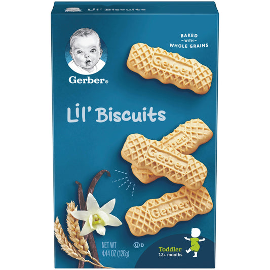 Gerber Graduates Non-Gmo Whole Grain Vanilla Lil Biscuits Toddler Snack Bar; 4.44 Ounce; 8 Per Case