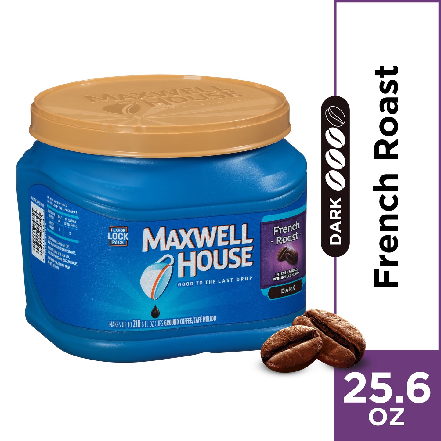 Maxwell House French Roast Ground Coffee; 1.6 Pounds; 6 Per Case - High Mart Wholesale