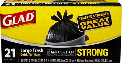 Glad Bag Trash Quick Tie Black; 21 Count; 9 Per Case