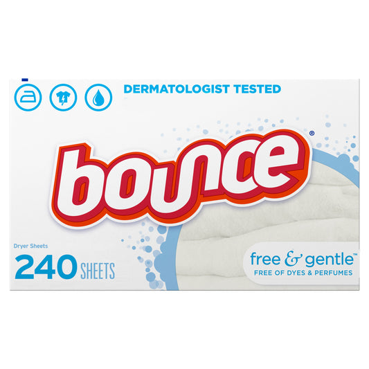 Bounce Bounce Dryer Sheet Free & Sensitive; 240 Count; 6 Per Case