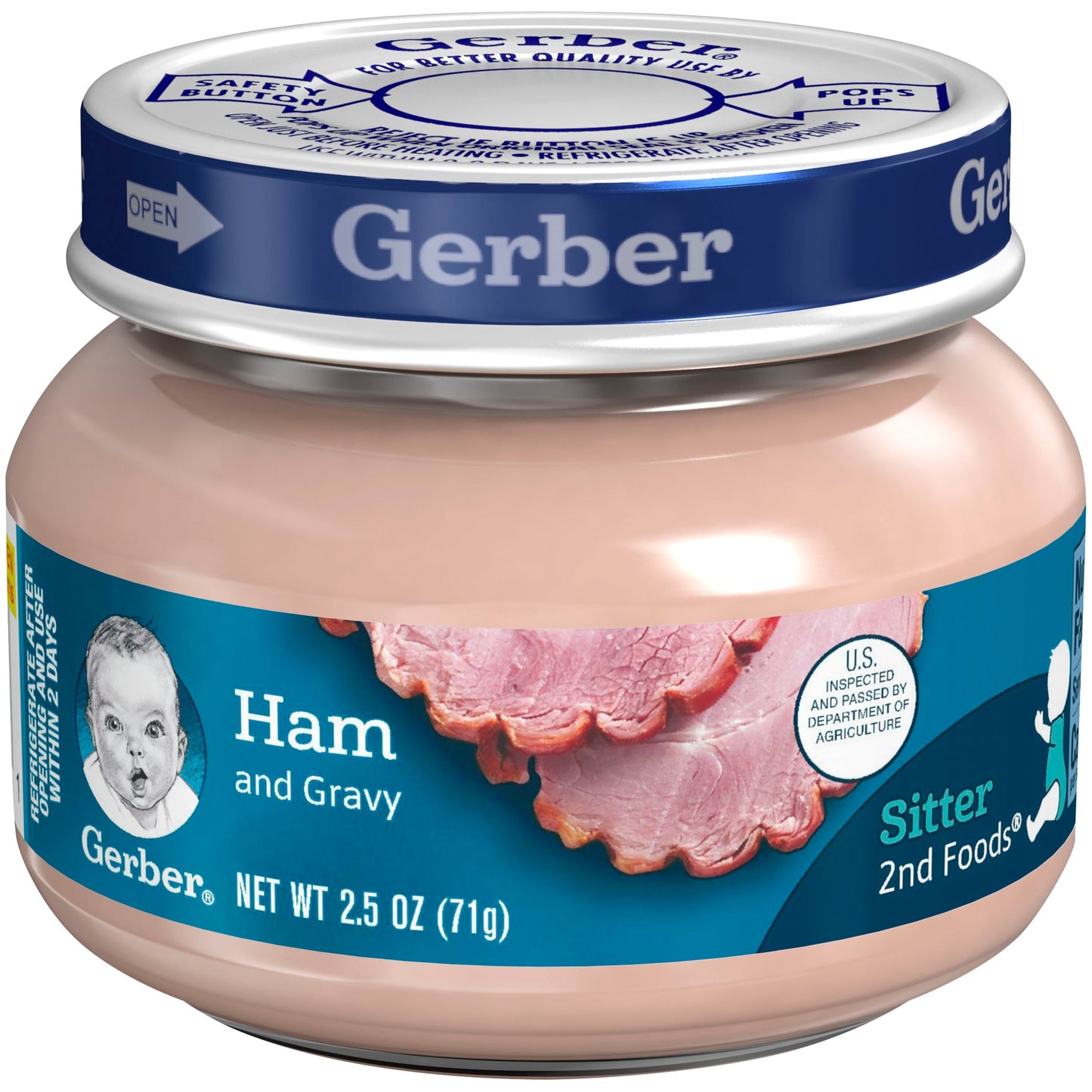 Gerber 2Nd Foods Ham And Gravy Puree Baby Food Jar; 2.5 Ounce; 10 Per Case