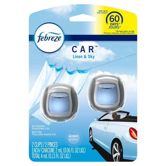 Febreze Car Vent Linen & Sky; 4 Milliliter; 8 Per Case