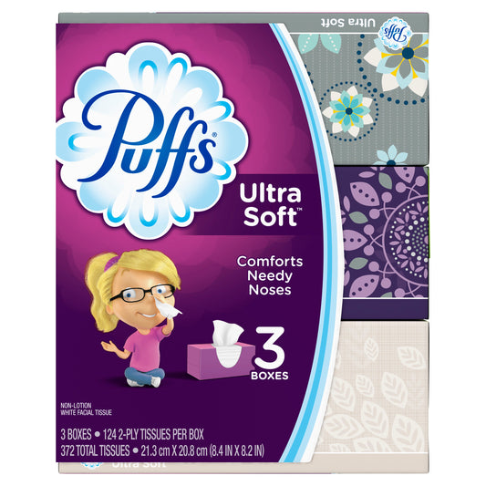 Puffs Ultra Soft Non-Lotion Family; 372 Count; 8 Per Case